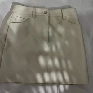 White pleather skirt